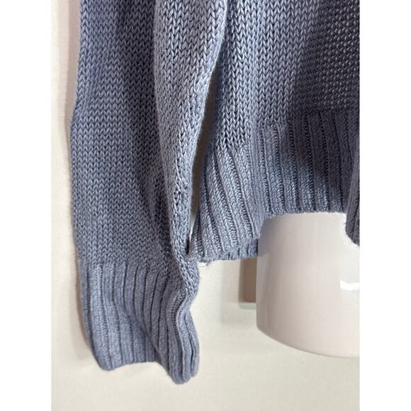 Madewell Linen Drop Shoulder Sweater in Blue Jay Size Medium NWT Coastal Drapey - Picture 6 of 11